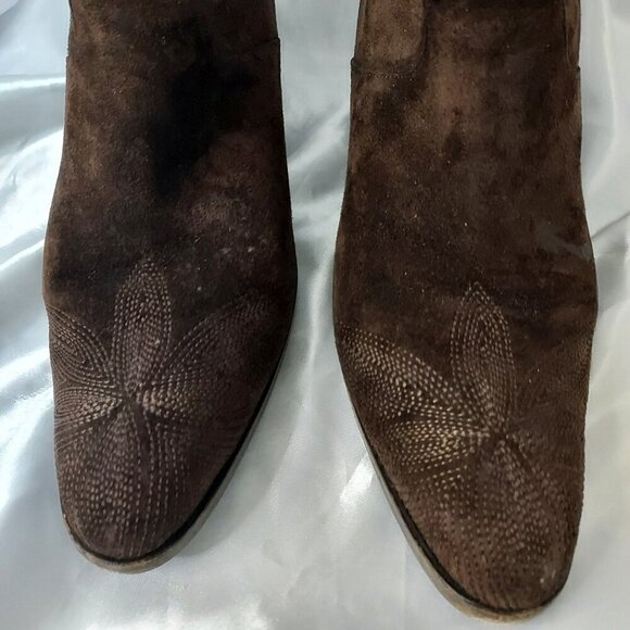 Prada Brown Suede Ankle Boots Women’s EU 38.5 Very Good Used Condition Designer - Picture 12 of 16